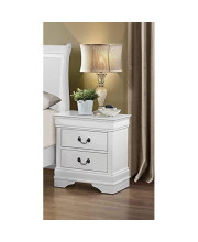 Wooden Night Stand with 2 Spacious Drawers White