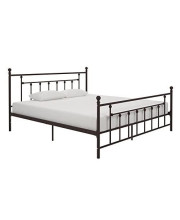 DHP Manila Metal Bed with Victorian Style Headboard and Footboard - King Size (Bronze)