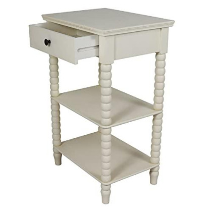 Decor Therapy Spindle Side Table, 19x14x30, Antique White