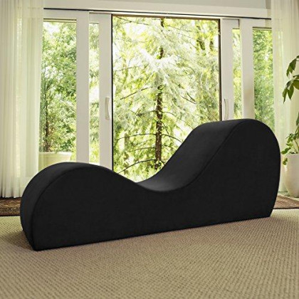 Avana Sleek Chaise Lounge for Yoga, Stretching, Relaxation, Black