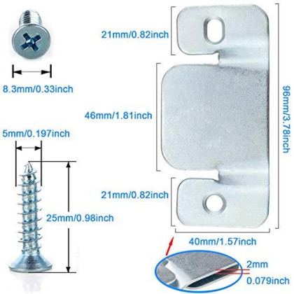 Metal Sectional Couch Connectors Furniture Interlocking,Sectional Sofa Fastener Software Bracket with Screws for Loveseat, Recliner, Chair or Chaise Lounge (4 Pcs)