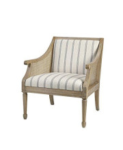 Martha Stewart Isla Accent Chairs-Solid Wood, Swoop Arm, Deep Seating Living Room Armchair Modern Contemporary Style Sofa Furniture, Bedroom Lounge, 27.5" W x 29" D x 32.25" H, Beige