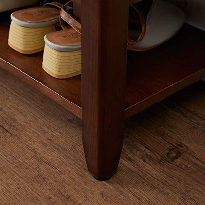 XKZG Storage Bench Wooden Shoe Bench Rustic Solid Wood Entryway Bench (Brown,31.5")