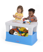 Simplay3 Play Around Toy Box Table - Multipurpose Kids Toy Box and Toddler Play Table for Toys, Art Supplies, crafts - Durable, Plastic Large Toy Box, Made in USA