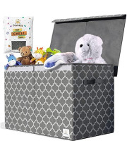 Toy Chests Storage - Toy Box - Toy Storage Organizer - Large Toy Box for Boys Girls Kids - Toybox Collapsible Lightweight Foldable - Toy Storage Bin Playroom Nursery Home Living Room Organization (Grey)