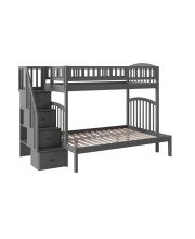 Westbrook Staircase Bunk Twin over Full in Grey