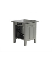 Nantucket End Table with Charger Atlantic Grey