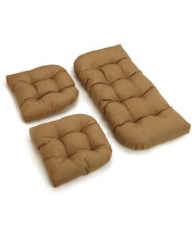 U-Shaped Spun Polyester Tufted Settee Cushion Set (Set of 3) - Wheat