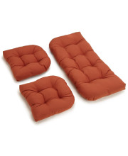 U-Shaped Twill Tufted Settee Cushion Set (Set of 3) - Spice