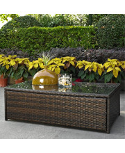 Palm Harbor Outdoor Wicker Glass Top Table