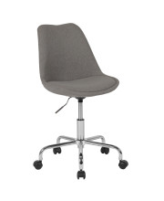 Aurora Series Mid-Back Light Gray Fabric Task Chair with Pneumatic Lift and Chrome Base