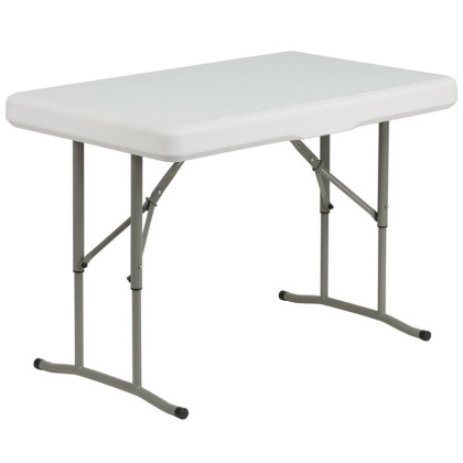 30''W x 60''L Bi-Fold Granite White Plastic Folding Table - DAD-YCZ-152Z-GG