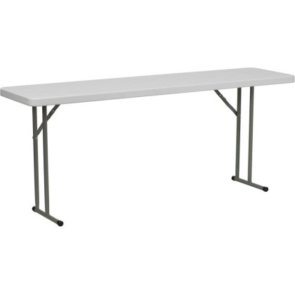 18''W x 72''L Granite White Plastic Folding Training Table - DAD-YCZ-180-GW-GG