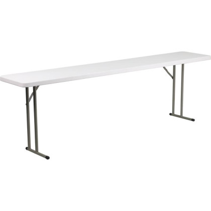 18''W x 96''L Granite White Plastic Folding Training Table - DAD-YCZ-244-2-GW-GG