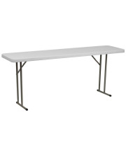 18''W x 72''L Granite White Plastic Folding Training Table - RB-1872-GG