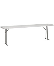 18''W x 96''L Granite White Plastic Folding Training Table - RB-1896-GG