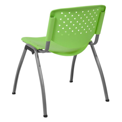 HERCULES Series 880 lb. Capacity Orange Plastic Stack Chair with Titanium Frame