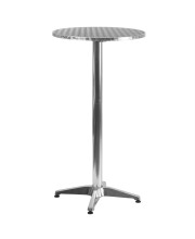 23.25'' Round Aluminum Indoor-Outdoor Folding Bar Height Table with Base - TLH-059A-GG