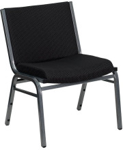 HERCULES Series Big & Tall 1000 lb. Rated Black Fabric Stack Chair with Ganging Bracket - XU-60555-BK-GG