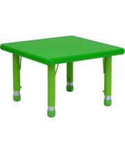 24 Square Green Plastic Height Adjustable Activity Table - YU-YCX-002-2-SQR-TBL-GREEN-GG