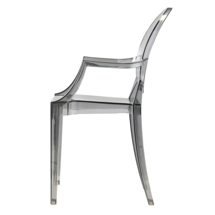 Fine Mod Imports Clear Arm Dining Chair in Smoke