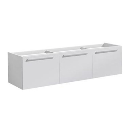 Fresca Lucera 48" White Wall Hung Double Vessel Sink Modern Bathroom Cabinet