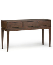 Harper Solid Hardwood Console Sofa Table in Walnut Brown