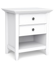 Amherst Solid Wood 24 inch wide Bedside Nightstand Table in White