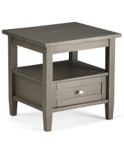 Warm Shaker Solid Wood End Table in Farmhouse Grey