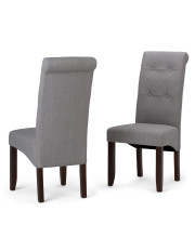 Cosmopolitan Linen Look Parson Dining Chair in Dove Grey (Set of 2)