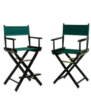 Casual Home 18" Director's Chair with 24" Director's Chair - Black Frame with Hunter Green Canvas
