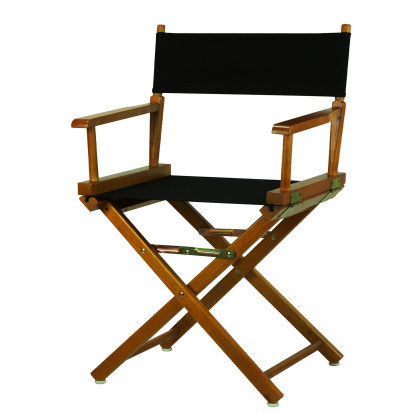18" Director's Chair Honey Oak Frame-Black Canvas