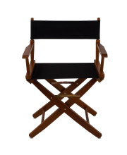 Extra-Wide Premium 18" Directors Chair Mission Oak Frame W/Black Color Cover