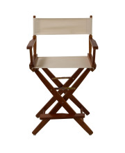 Extra-Wide Premium 24" Directors Chair Mission Oak Frame W/Natural Color Cover