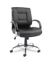 Alera Ravino Series Mid-Back SwivelTilt Leather chair, Black