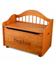 KidKraft Personalized Limited Edition Toy Box-Honey With Brown Library Font,Sophia