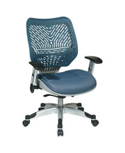 SPACE Collection: Revv Manager Chair with Blue Mist Back and Mesh Seat with FREE Economy Lipped Straight Edge Chairmat