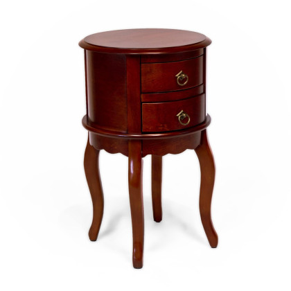 All Things Cedar Twin Drawer Round Hall Table, Cherry