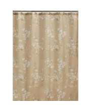 Creative Bath Products Inc. S1063NAT Silk Flowers Shower Curtain, Off-White