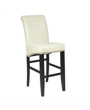Office Star Metro 30" Eco Leather Parsons Barstool in Cream
