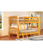 InRoom Designs Twin Over Twin Bunk Bed Finish: Honey Oak