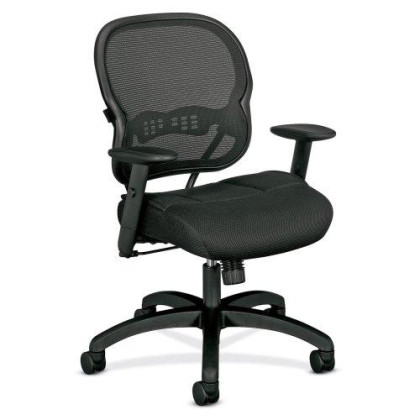 VL712 Series Mid-Back Swivel/Tilt Work Chair, Black Mesh