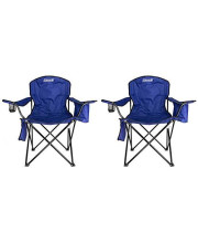 2-Pack Coleman Camping - Lawn Chairs with Built-in Cooler, Blue | 2 x 2000020266