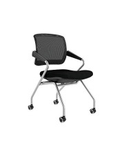 Mid-Back Chair, 21-1/2"x24-1/2"x36-1/2", Black Mesh, Sold as 1 Carton