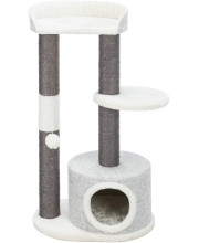 TRIXIE Pilar Cat Tower with Scratching Posts, Condo, Two Platforms, Top Platform with Backrest, Dangling Pom-Pom