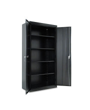 Alera CM7218BK Assembled 72-Inch High Storage Cabinet, W/Adjustable Shelves, 36w X 18d, Black