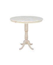 International concepts 36-Inch Round Extension Bar Height Table with 12-Inch Leaf