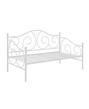 DHP Victoria Daybed, Twin Size Metal Frame, Multi-functional Furniture, White,5544096