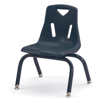 Jonti-Craft Berries 8120JC6112 Stacking Chairs with Powder-Coated Legs, 10" Height, Navy, Pack of 6