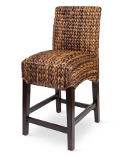 BIRDROcK Home Bird Rock Seagrass counter Stool (counter Height) - Hand Woven Mahogany Wood Frame - Fully Assembled